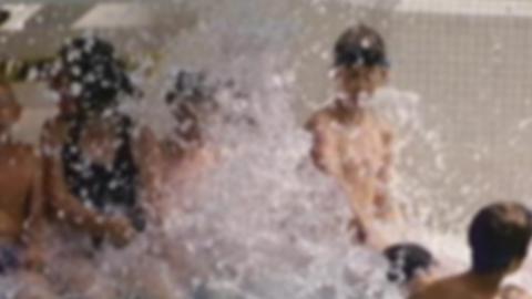 Children at swimming pool (blurred)
