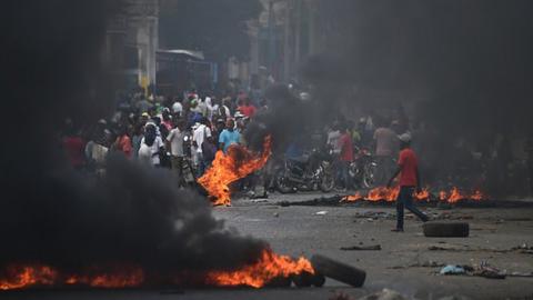 Protestors in Haiti's capital Port-au-Prince