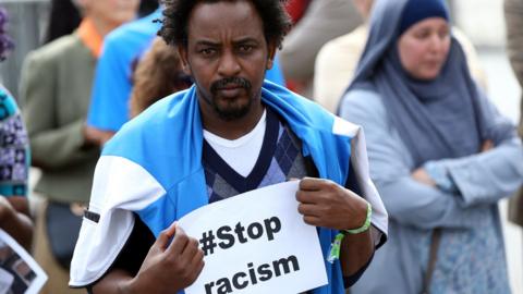 Anti-racism and Islamaphobia march in Belgium, on 9 September, 2018