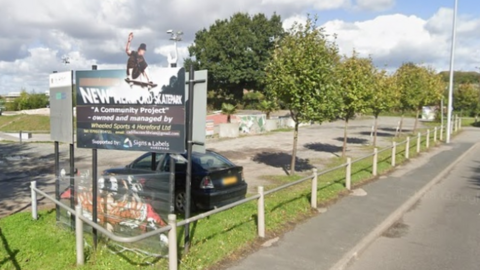 The skate park on Holmer Road