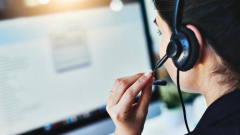 Woman in call centre