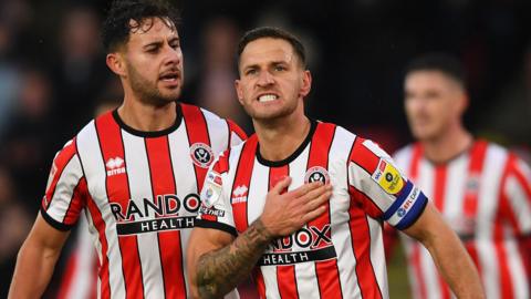 Billy Sharp celebrates his winner for Sheffield United