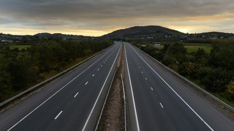 The Belfast to Dublin road crosses the border