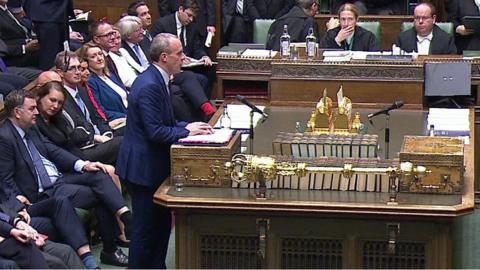 Deputy Prime Minister Dominic Raab speaking in Parliament