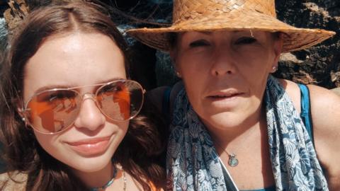 Ann Marie Davies on holiday with her daughter
