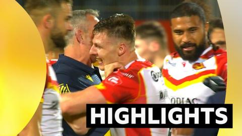 Catalans Dragons celebrate victory