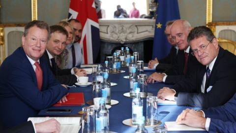 Brexit Minister Lord Frost and European Commission Vice President Maros Sefcovic led talks on the NI Protocol at Westminster