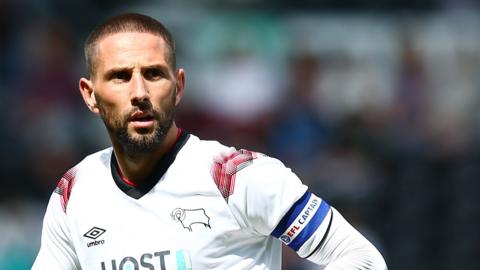 Conor Hourihane in action for Derby