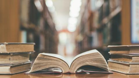 Books on a desk