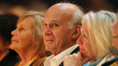 Sir Vince Cable and his wife Rachel Smith (left)