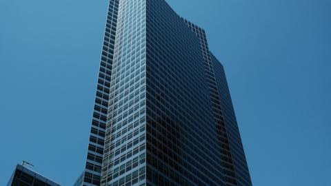 Goldman Sach's New York headquarters stands in lower Manhattan on July 18, 2017 in New York City.