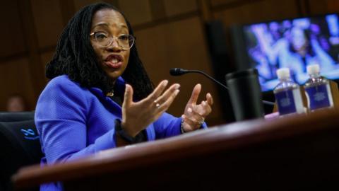 Ketanji Brown Jackson speaks before the US Senate