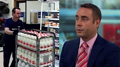 Bryan Roberts in the supermarket and on TV