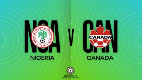 Nigeria versus Canada match graphic