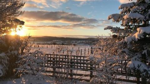 Snow covering fields in Slaley, Northumberland