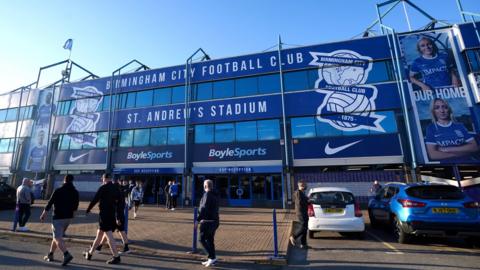 Outside view of Birmingham City's St Andrew's stadium