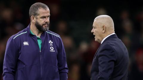 Andy Farrell and Warren Gatland pictured before Wales v Ireland in the Six Nations earlier this year