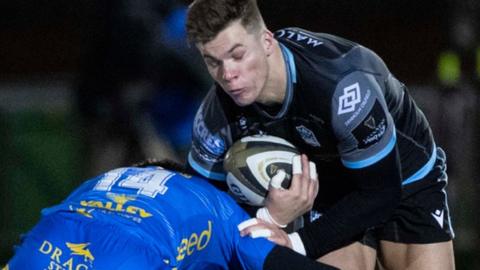 Huw Jones in action for Glasgow Warriors