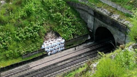 Rail line reopened after landslip