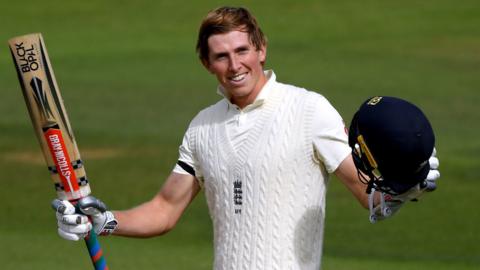 Zak Crawley celebrates his century