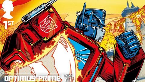 Optimus Prime is one of the Transformers featuring on the new stamps