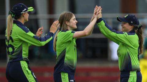 Ireland's Gaby Lewis, Cara Murray and Georgina Dempsey