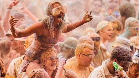 Party goers at the festival