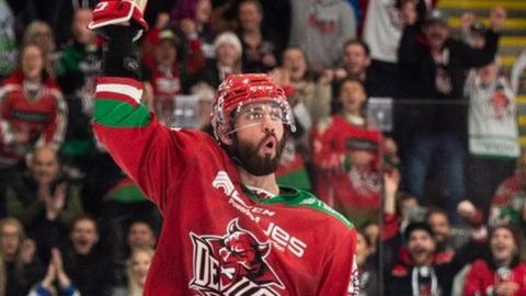 Josh Brittain celebrates his goal