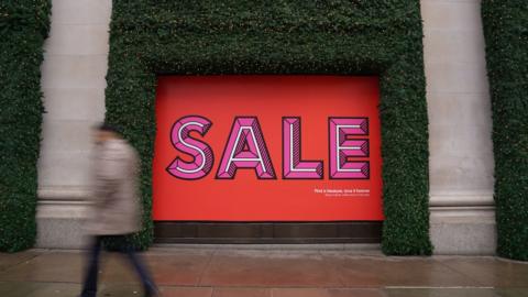 A sale sign outside a shop on Boxing Day