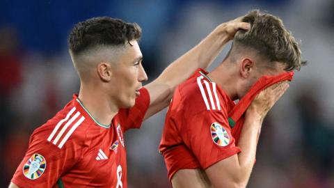 Harry Wilson and David Brooks of Wales