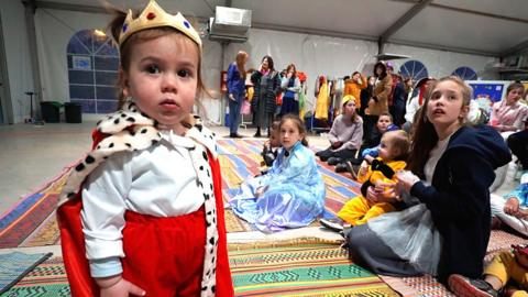 In Israel, some 90 Ukrainian children have been dressing up for the joyful Jewish holiday of Purim.