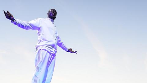 Stormzy performing at Wireless Festival