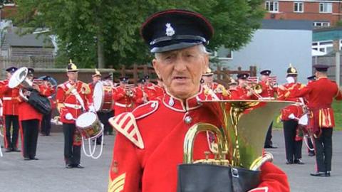Roy Green now plays euphonium for the Band of the Yorkshire Volunteers
