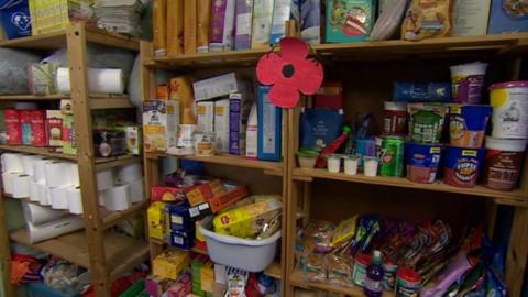 Food on shelves