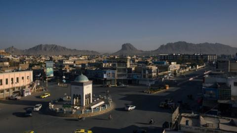 Inhabitants start circulating early morning in Kandahar city, in southern Afghanistan, on 26 May 2023