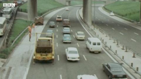 One of the roads on Spaghetti Junction, on the M6 motorway in Birmingham