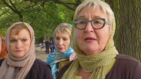 Christchurch residents in headscarves