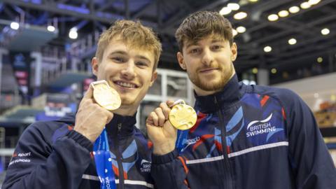 Jack Laugher and Anthony Harding with their medals