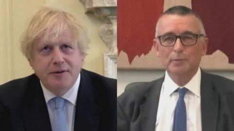 Boris Johnson and Liaison Committee chair Sir Bernard Jenkin