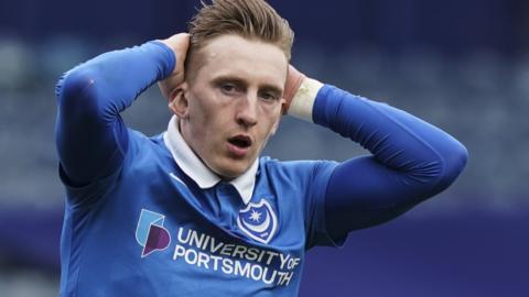 Portsmouth forward Ronan Curtis looks dejected