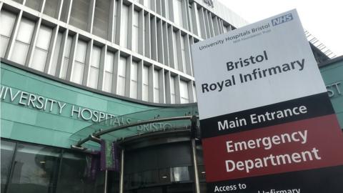 A picture of the main entrance at the Bristol Royal Infirmary