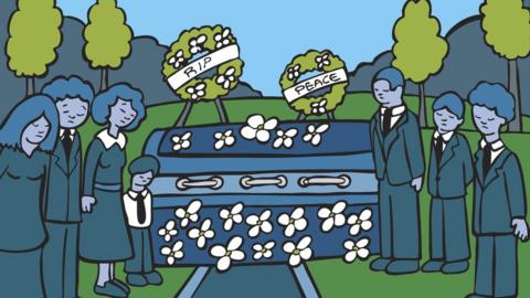 Cartoon funeral