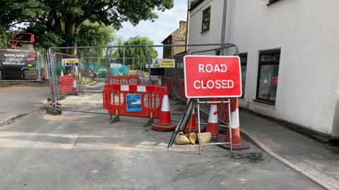 Roadworks in Hook