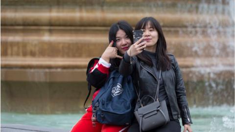 Tourists in London