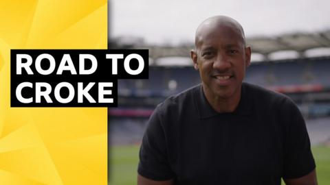 Dion Dublin visits Croke Park in Dublin