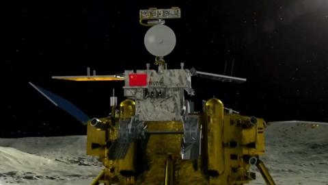 Simulated image of the Chang'e rover on the Moon