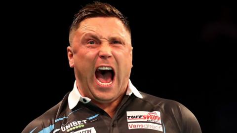 Gerwyn Price celebrates