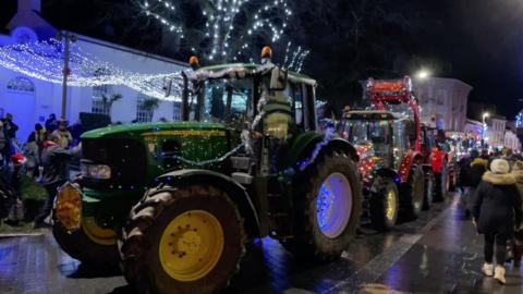 Christmas Tractor run 2021 in Ramsey