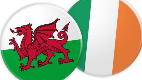 Wales and Ireland flags