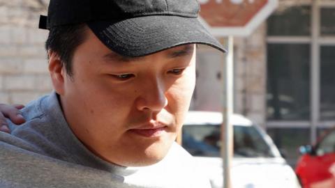 Do Kwon, the cryptocurrency entrepreneur, who created the failed Terra (UST) stablecoin, is taken to court in handcuffs, to face charges of forging official documents, in Podgorica, Montenegro, March 24, 2023.